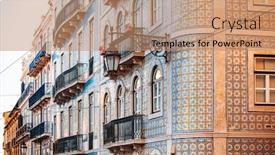  Presentation with street - Slides enhanced with old-town-lisbon-street-view background and a coral colored foreground