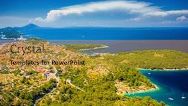  Presentation with popular - PPT layouts consisting of old-town-mali-losinj background and a gold colored foreground