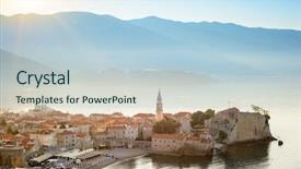  Presentation with resorts - Cool new PPT layouts with old town of budva backdrop and a  colored foreground