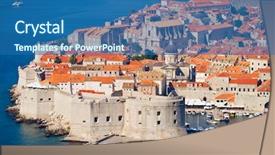  Presentation with dubrovnik - Cool new PPT theme with old town of dubrovnik croatia backdrop and a ocean colored foreground
