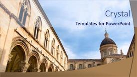  Presentation with dubrovnik - Colorful slide deck enhanced with old town of dubrovnik croatia - unesco world heritage site backdrop and a sky blue colored foreground