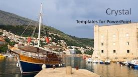  Presentation with dubrovnik - Slide deck enhanced with old town of dubrovnik croatia - unesco world heritage site background and a light blue colored foreground