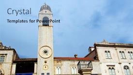  Presentation with dubrovnik - Slide set consisting of old town of dubrovnik croatia - unesco world heritage site background and a light blue colored foreground