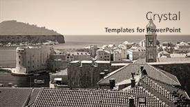  Presentation with dubrovnik - Presentation theme featuring old-town-of-dubrovnik background and a lemonade colored foreground