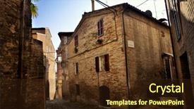  Presentation with grown - Amazing slide deck having old town of fermo italy backdrop and a tawny brown colored foreground
