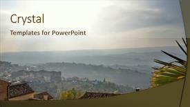  Presentation with grown - Presentation design consisting of old town of fermo italy background and a cream colored foreground