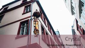  Presentation with old - Colorful presentation theme enhanced with old-town-of-frankfurt backdrop and a violet colored foreground