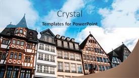  Presentation with old - Theme enhanced with old-town-of-frankfurt background and a  colored foreground