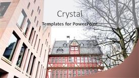  Presentation with old - PPT layouts with old-town-of-frankfurt background and a light gray colored foreground