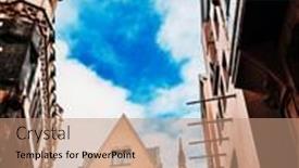  Presentation with old - PPT theme featuring old-town-of-frankfurt background and a coral colored foreground