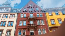  Presentation with old - Slide set featuring old-town-of-frankfurt background and a light blue colored foreground