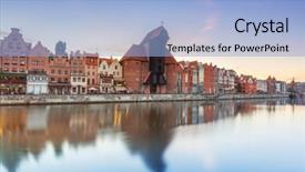  Presentation with reflection - Audience pleasing slides consisting of old-town-of-gdank backdrop and a light blue colored foreground