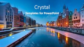  Presentation with dawn - Amazing slide set having old-town-of-gdansk-over backdrop and a teal colored foreground