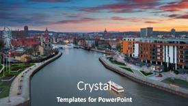  Presentation with poland - Presentation theme consisting of old-town-of-gdansk-reflected background and a gray colored foreground