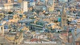  Presentation with italy - Beautiful theme featuring old-town-of-genoa backdrop and a gray colored foreground