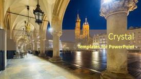  Presentation with architecture old - Theme enhanced with old-town-of-krakow background and a coral colored foreground