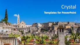  Presentation with prehistoric - Theme enhanced with old-town-of-matera-sassi background and a gray colored foreground