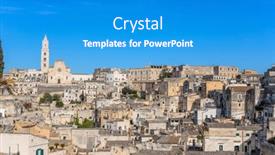  Presentation with prehistoric - PPT theme consisting of old-town-of-matera-sassi background and a teal colored foreground