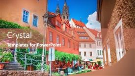  Presentation with old - Theme featuring old-town-of-meissen-germany background and a coral colored foreground
