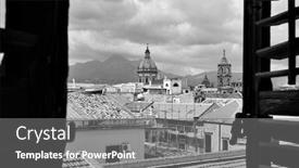  Presentation with balck - Amazing slide set having old-town-of-palermo-through backdrop and a gray colored foreground