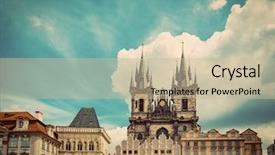  Presentation with church blue - Amazing slides having church and historic colorful tenement backdrop and a soft green colored foreground