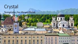  Presentation with salzburg - Audience pleasing slides consisting of townhall - old town salzburg austria backdrop and a light blue colored foreground