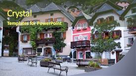  Presentation with world heritage - Colorful theme enhanced with old town salzkammergut region austria backdrop and a tawny brown colored foreground
