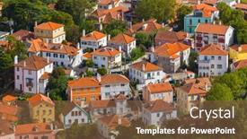  Presentation with architecture old - Audience pleasing presentation design consisting of old-town-sintra-portugal-architecture backdrop and a tawny brown colored foreground
