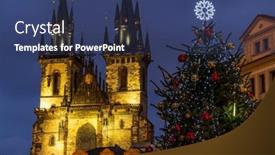  Presentation with czech republic - Presentation design with old-town-square-at-christmas background and a ocean colored foreground