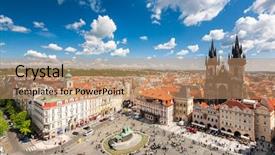 Presentation with heavy fire in an old - Colorful slide set enhanced with old town square in prague backdrop and a coral colored foreground