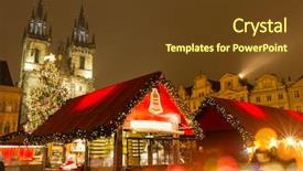  Presentation with purple night in the winter - Colorful slide set enhanced with old town square in prague backdrop and a tawny brown colored foreground