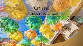  Presentation with street - Presentation having old-town-street-decorated background and a gold colored foreground