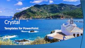  Presentation with green town cities - Cool new slides with old town view with church backdrop and a teal colored foreground