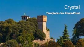  Presentation with old - Presentation theme having old-town-volta-mantovana-lombardy background and a teal colored foreground