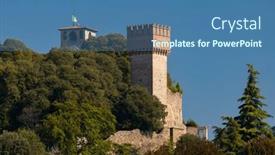  Presentation with region - Slides consisting of old-town-volta-mantovana-lombardy background and a teal colored foreground