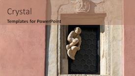  Presentation with czech republic - Presentation theme featuring old-town-znojmo-south-moravia background and a coral colored foreground