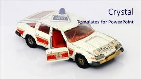  Presentation with old car - Presentation consisting of old toy police car background and a  colored foreground