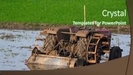  Presentation with old india - Presentation theme enhanced with old tractor in modern india background and a forest green colored foreground