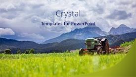  Presentation with alpine - Beautiful presentation theme featuring old-tractor-in-the-alpine backdrop and a lemonade colored foreground