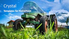  Presentation with tractor - Theme consisting of old-tractor-in-the-alpine background and a teal colored foreground