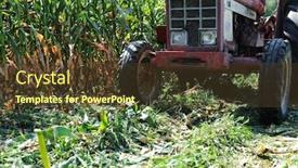  Presentation with tractor - Slides having old-tractor-machine-working background and a tawny brown colored foreground