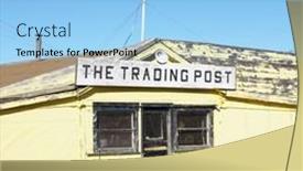 Presentation with landscape desert - Amazing presentation design having old-trading-post-in-desert backdrop and a light blue colored foreground