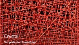  Presentation with abstract red - Colorful presentation design enhanced with old tradition - abstract red thread texture backdrop and a tawny brown colored foreground