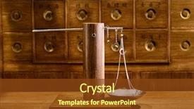  Presentation with traditional chinese medicine - PPT theme with old traditional chinese medicine tool background and a tawny brown colored foreground
