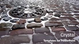  Presentation with pavement - Amazing PPT theme having old-traditional-stone-pavement backdrop and a gray colored foreground