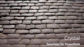 Presentation with paving - Slide set featuring old-traditional-stone-sett-paving background and a gray colored foreground