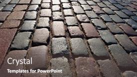  Presentation with paving - PPT theme consisting of old-traditional-stone-sett-paving background and a dark gray colored foreground