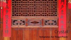  Presentation with scrolls - Cool new presentation theme with old-traditional-style-wood-carving backdrop and a red colored foreground