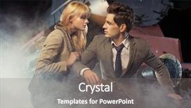  Presentation with old couple - Cool new presentation design with old train - handsome couple backdrop and a gray colored foreground