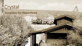  Presentation with steam train - Presentation theme featuring old train - steam engine powered narrow gauge background and a lemonade colored foreground